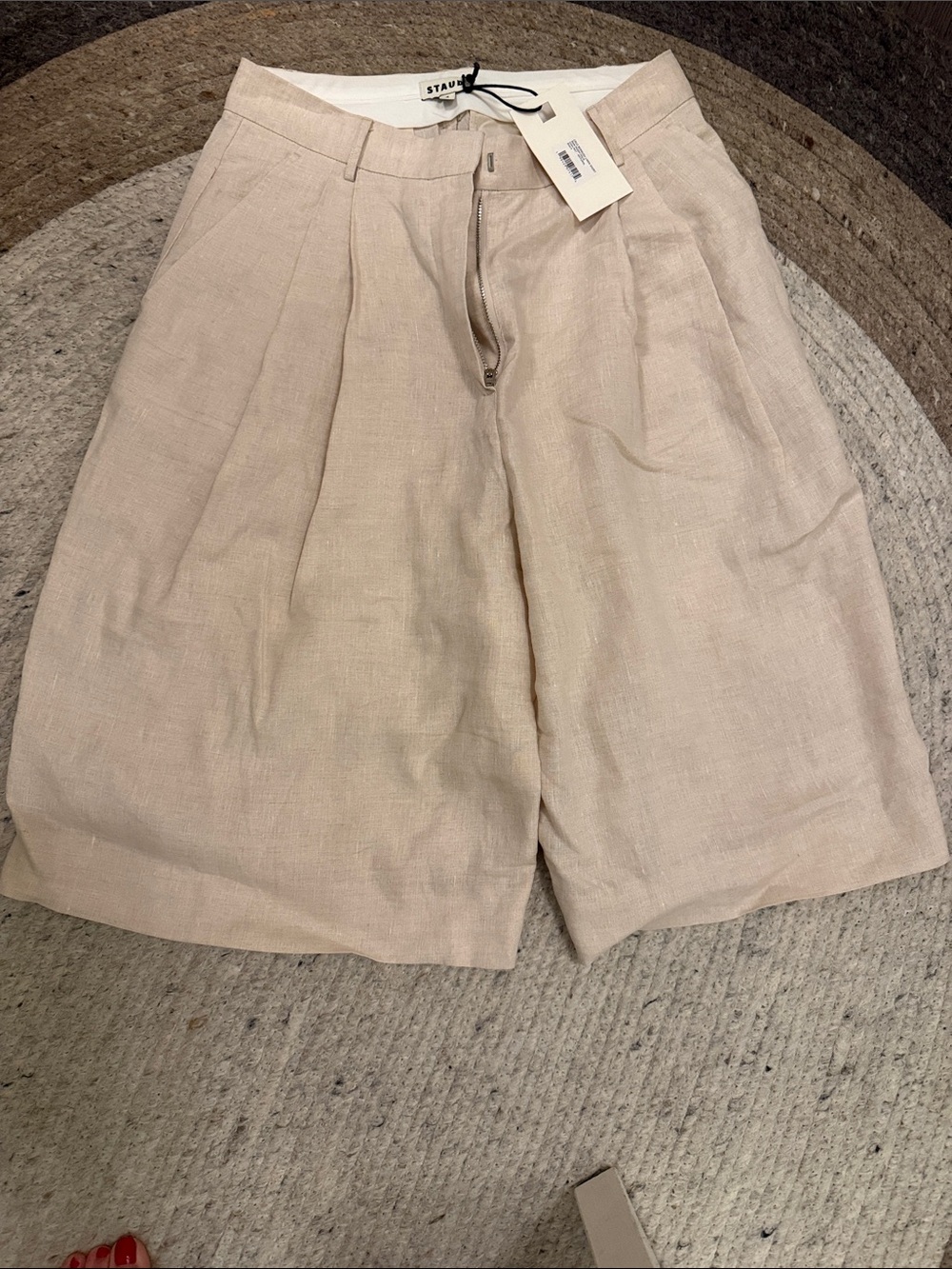 NWT Staud Cruz Bermuda linen shorts